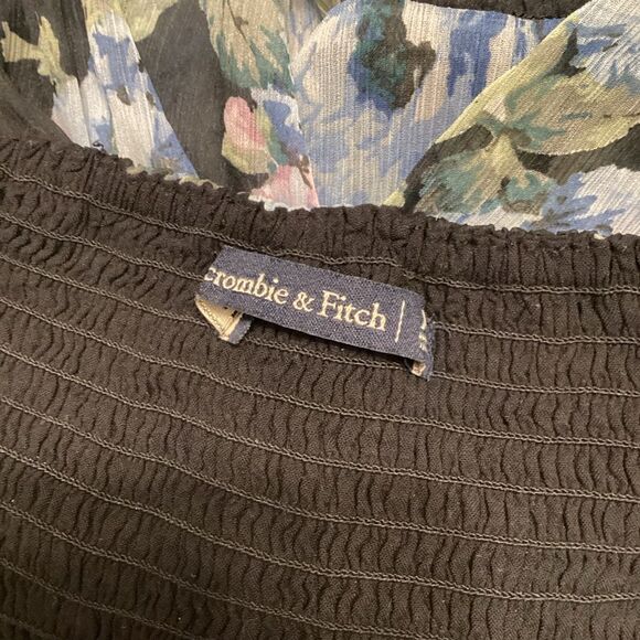 Abercrombie & Fitch Women’s Black Asymmetrical Ruffle Layered Dress - Picture 9 of 16